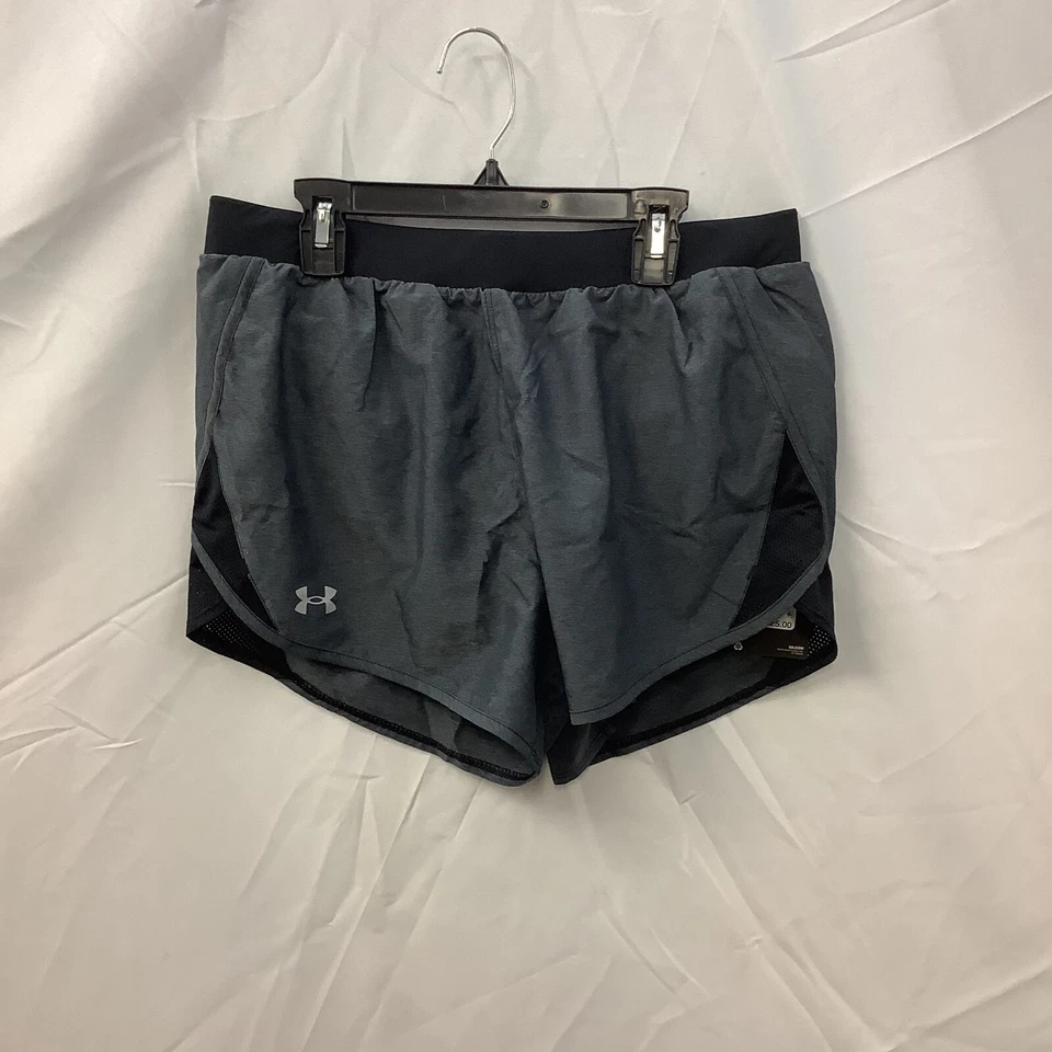 Shorts feminino Under Armour cinza UA Fly By 2.0 elástico cintura puxar tamanho médio - Imagem 2 de 4