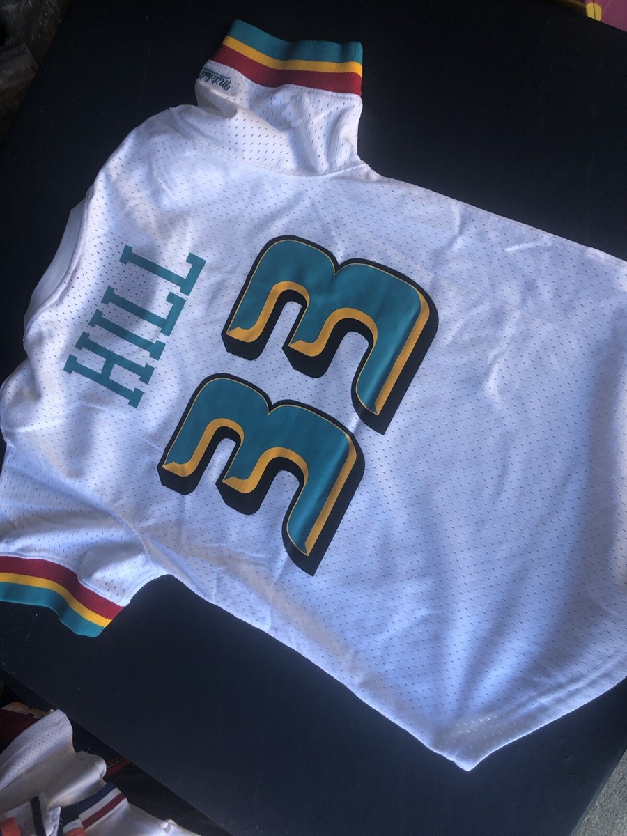 100% Authentic Mitchell And Ness Detroit Pistons Grant Hill 33