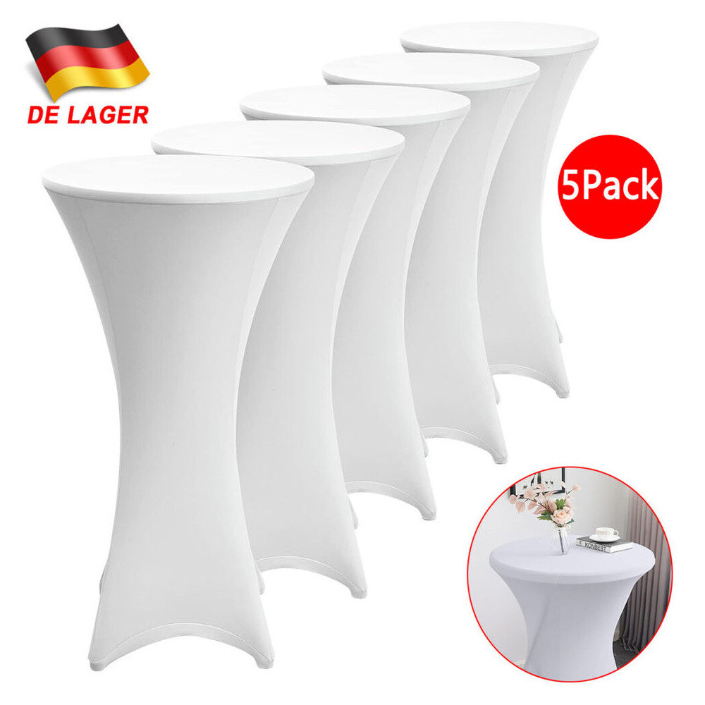 5er SET STEHTISCHHUSSE STRETCH STEHTISCH Ø 80CM HUSSE TISCHDECKE BISTROTISCH DE