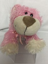 UNBRANDED 10" Pink BEAR Pink Bow Plush Stuffed Animal Toy