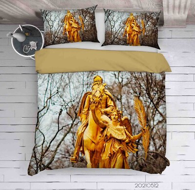 3D New York Muse Goddess Statue Quilt Cover Set Bedding Sets Pillowcases Queen