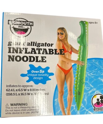 5 FT GIANT GATOR Inflatable Noodle Swimming Alligator Pool Float - BigMouth Inc