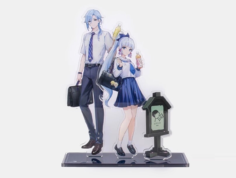 Stand Acrylique Genshin Impact X HeyTea - Ayato Et Ayaka Kamisato, édition Limitée