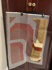 Unfinished Southwest Navajo Latch Hook Kit Navajo Wall Carpet 22 x 30  4318