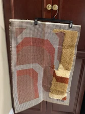 Unfinished Southwest Navajo Latch Hook Kit Navajo Wall Carpet 22 x 30 # 4318