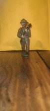 Vintage Painted Grey Iron soldier 3"  9