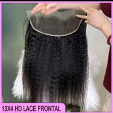 12A 22INCH BRAZILIAN HD THIN LACE FRONTAL 13X4 EAR TO EAR KINKY STRAIGHT 90g 1B 