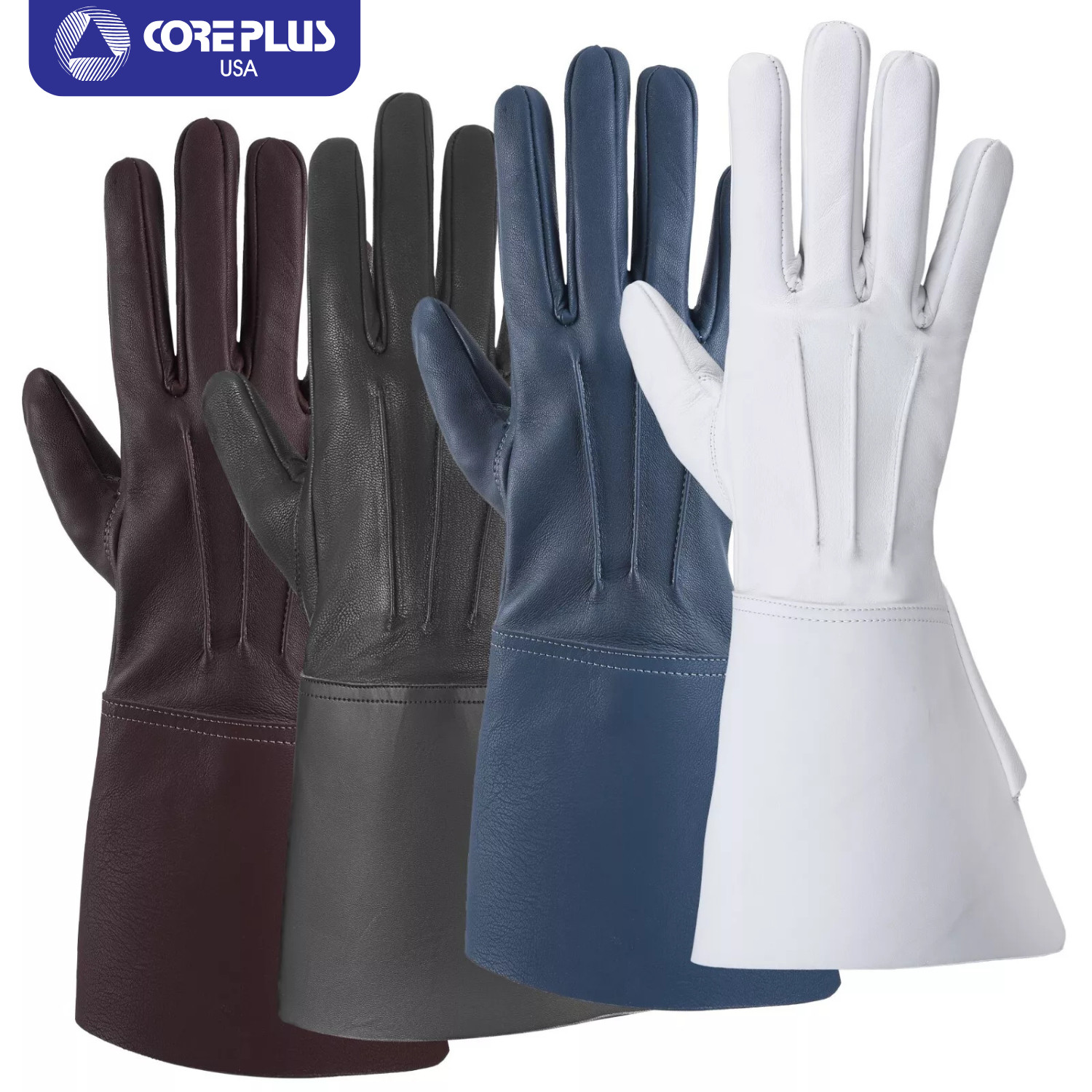 Guantes de guantelete de cuero de puño largo para banda de baterista Piper - Nuevos duraderos