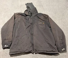 Jesse James Jacket Mens XL Canvas Work Coat Diamond Quilted Lined Hooded 