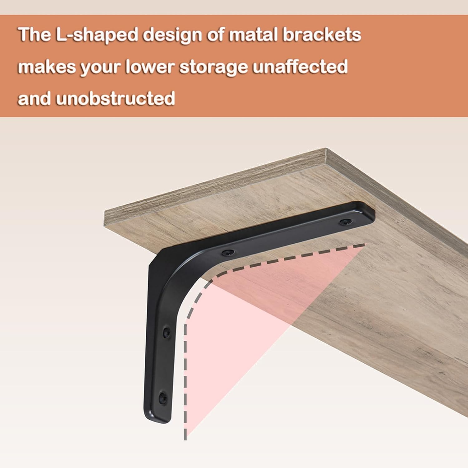 Long Wall Shelves, 31.5 Inch Wall Mounted Shelves Set of 2, EasyTo