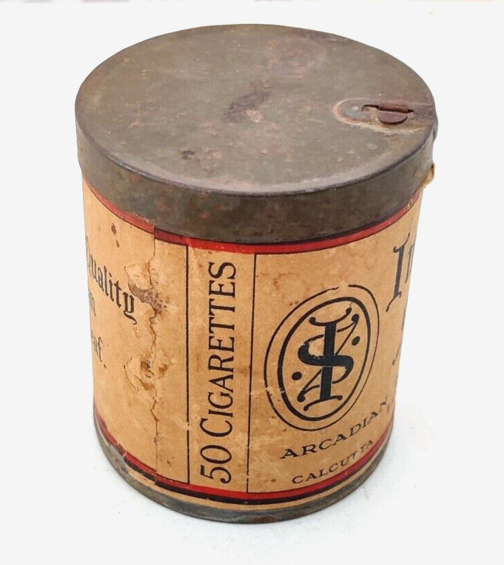 1930s Vintage Imperial Special Cigarette Advertising Tin Box Round London  CG128