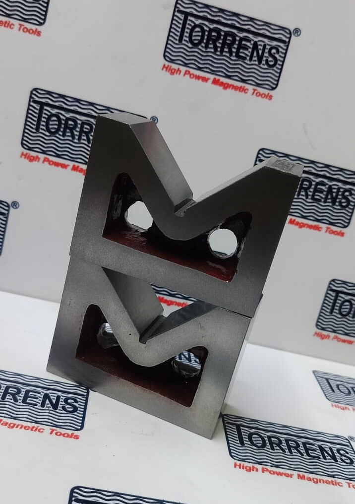 2x V-Block Aus Gusseisen 3 Zoll | Präzisions-Winkelblock Für Werkbank & Fräsarbeiten | 75mm X 31mm X 56mm