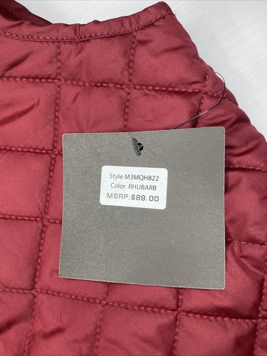 Marc New York Women’s Quilted Belted Puffer Vest Full Zip Rhubarb Sz Medium NWT - Picture 5 of 12