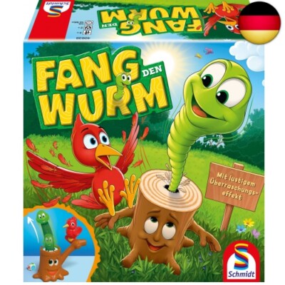 Schmidt Spiele 40638 Fang den Wurm, Kinderspiel, 3D Actionspiel
