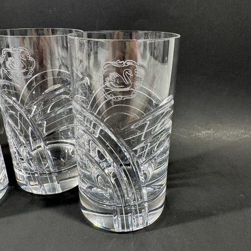 4 Rogaska Crystal Maestro Highball Glasses 5.5” w/ Waterford Swan Engraved RARE - Picture 3 of 8