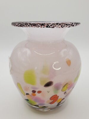 NICO Glass SRL Vase Made in Romania Soft Pink Multi Color Vase