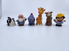 Lot of 6 Fisher Price Little People 2002 2003 2019 Noah Hippo Giraffe Calf
