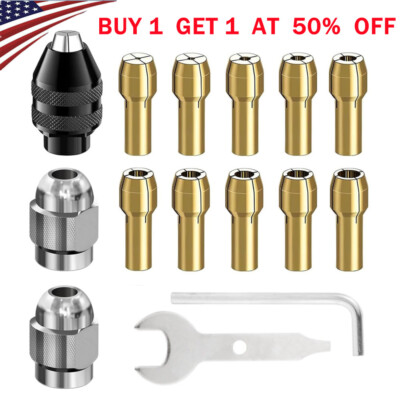 Drill Chuck Collet Set for Dremel Drill Bit Chuck Shank Rotary Tool Quick Change