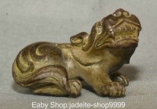 Old Chinese Dynasty Bronze Dragon Loong Pixiu Brave Troops Beast Animal Statue