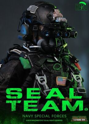 Mini Times toys Navy Special Forces Seal Team HALO w/ K-9 Dog 1/6