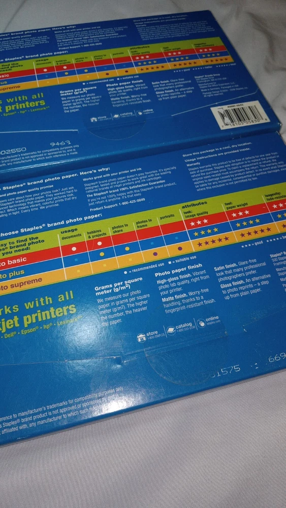 Staples Photo Plus 4 X 6 inch Glossy Photo Printer Paper 60 sheets   Media Mail
