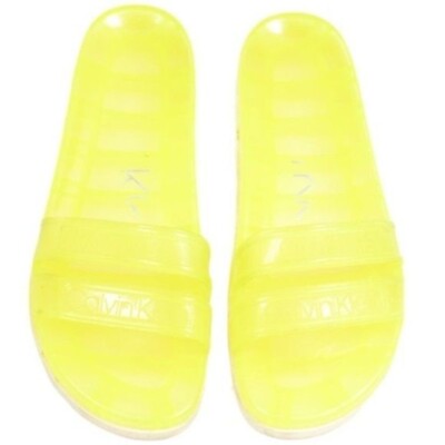 Calvin Klein Tobi Yellow Clear Jelly Slip-on Slide Sandals Women's