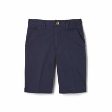 French Toast Boys' Flat Front Stretch Short, Navy, 4
