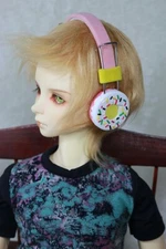 BJD Doll Dollfie Soundplay 1/3 Scale SD Headphones Donut White  Toy Prop