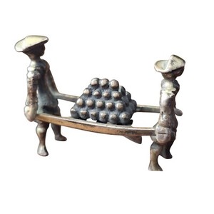 Vintage Dutch 835 Silver Cannonball Crew Loading Gun Ship Figure By Zaanlandse