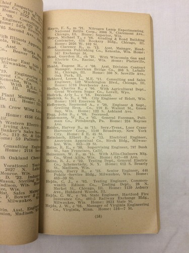 Vtg 1923 1928 University Of Wisconsin College Of Engineering Alumni Directory - Picture 5 of 12