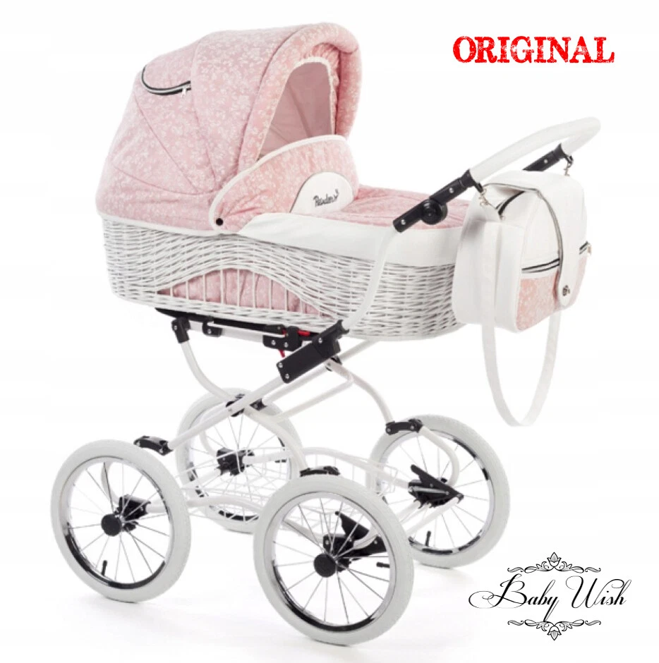 SCARLETT Wicker , Pram Baby Fashion + FREE RAINCOVER, UK RETURN