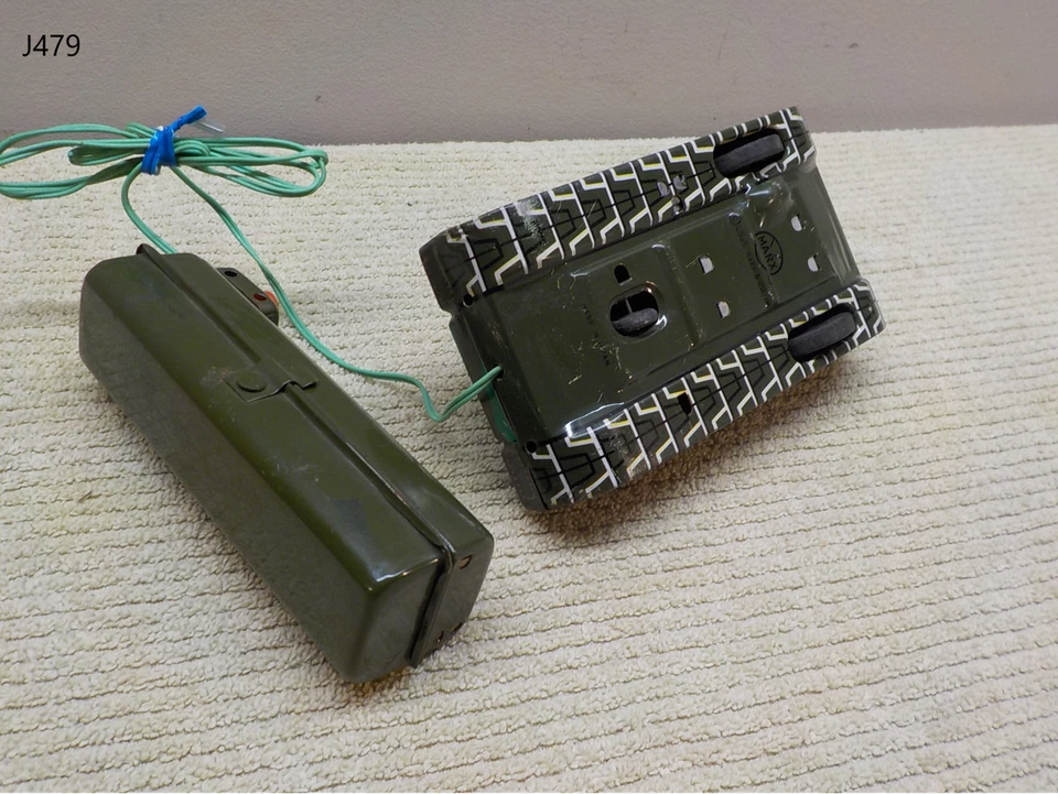 Juguete tanque ejército control remoto litografía hojalata vintage MARX Foto 3 de 4