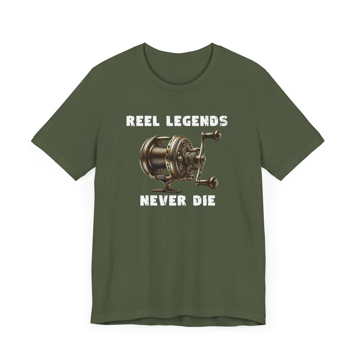 catch em all fishing merch reel legends never die Reel Legends Never Die Tee| Vintage Fishing Reel Design