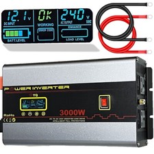 YQ Power Inverter 3000W 6000W 12V to 240V Camper Caravan Motorhome LCD Converter
