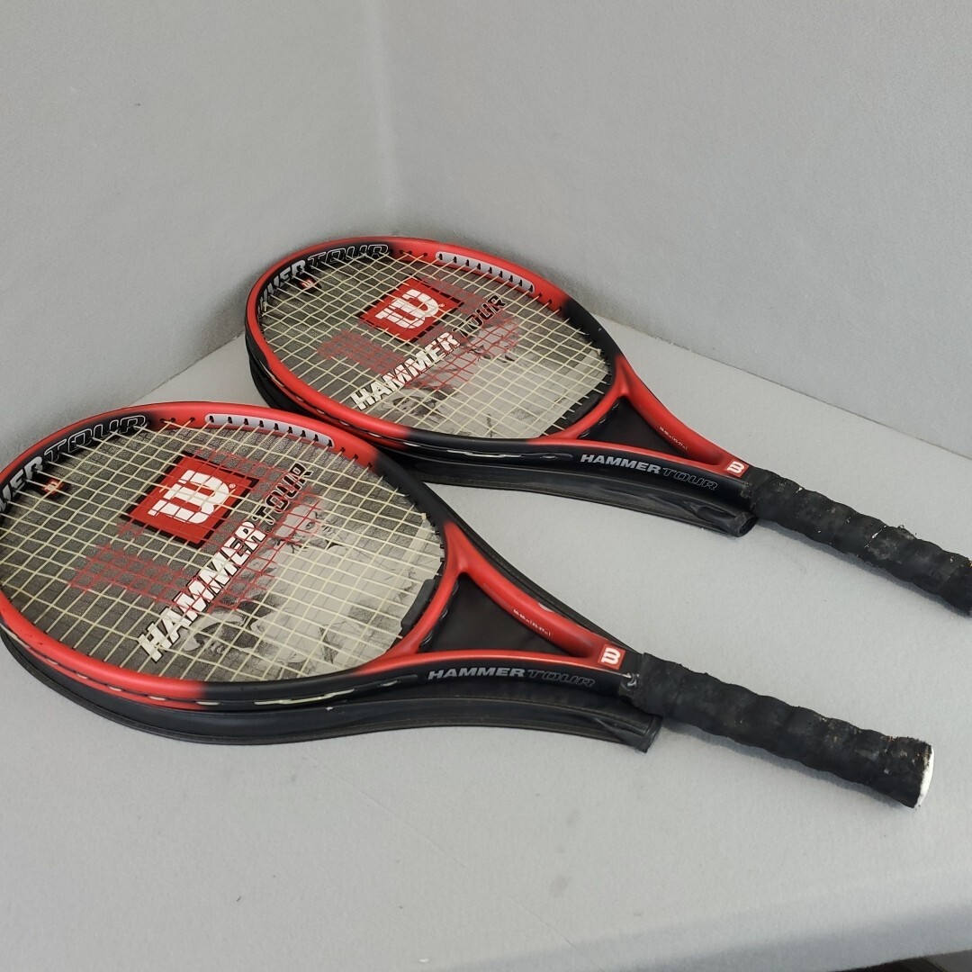 Lot of (2) Wilson Hammer Tour 95 Midplus Tennis Racquet, 4 1/4