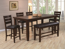 Bardstown Counter Height Table & 4) Chairs; Optional Bench; Dark Cherry Brown
