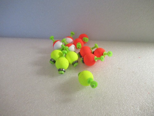 12 .75" FISHING BOBBERS Small Round Floats Weighted Foam Snap on Float Choice - Picture 11 of 12