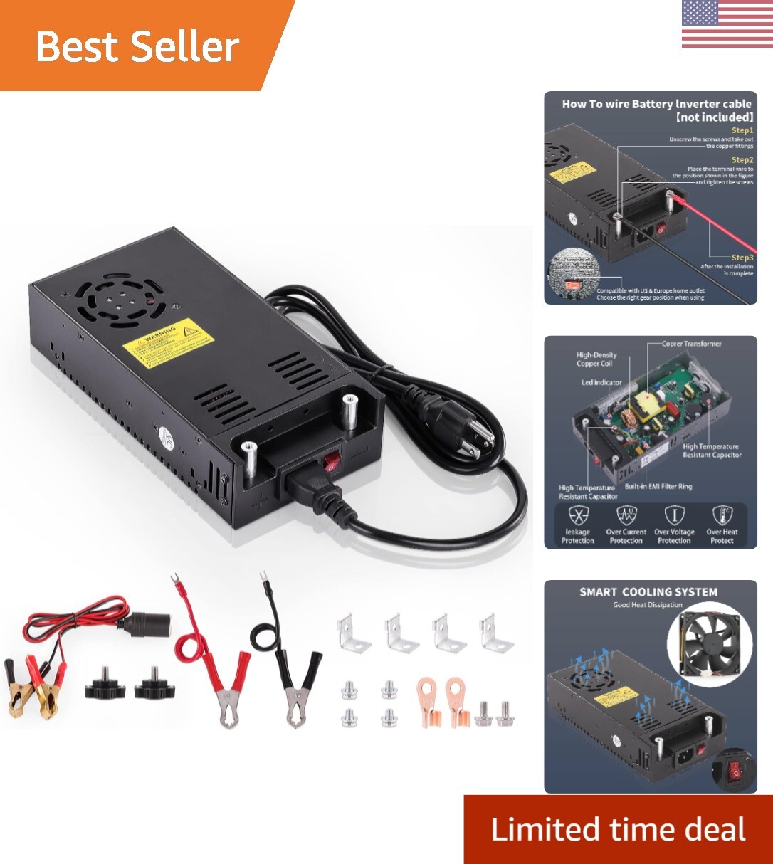 Interruptor de fuente de alimentación DC 12V 50A 600W 110V/220 AC a 12V DC convertidor PSU SMPS...