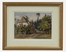 E. Worsley - 1842 Watercolour, A Moment of Contemplation