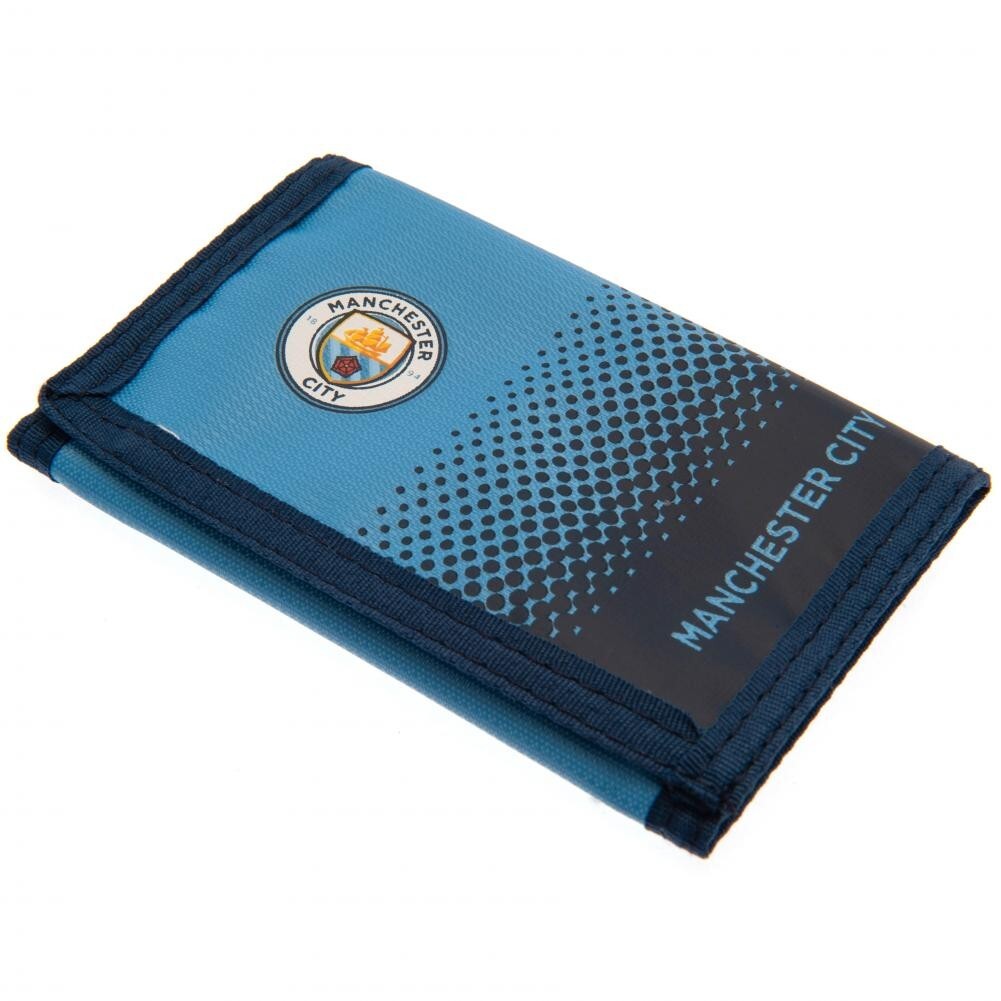 Manchester City FC Fade Crest Design Nylon Wallet - New Official Merchandise
