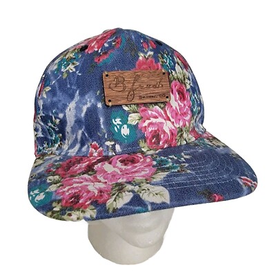 B Fresh Cap Hat Adjustable Leather Strap Hat Floral Print Design.