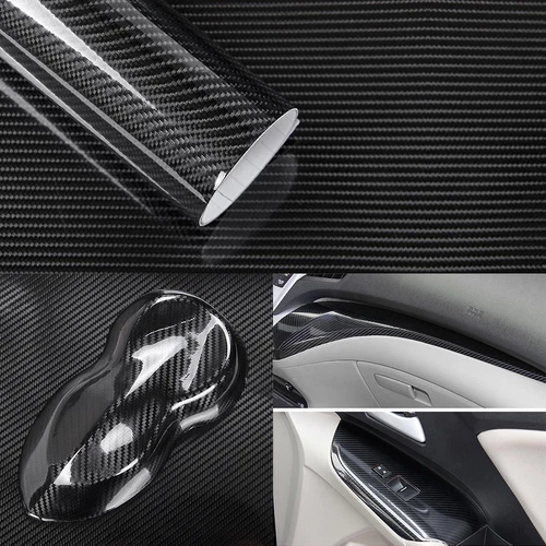 6D Carbon Folie Blasenfrei Autofolie Glanz Schwarz KFZ Klebe Folie 30 x 300cm - Bild 13 von 13