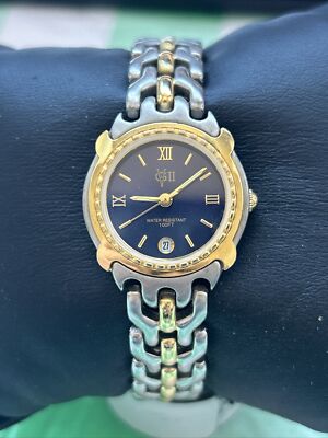 VGII Ladies Watch Two Tone Weave Bracelet and Case Blue Dial  display picture 2
