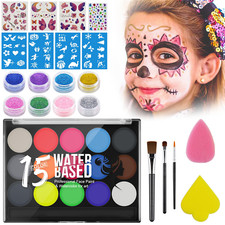 Face Body Paint Kit for Kids, Costume Makeup Water Color Paint for Birthday