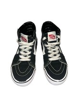Vans "Off The Wall" Black Hi-Top Shoe Sneaker SkateboardYouth SZ 2