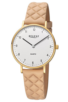 REGENT Damenuhr Quarz Beige/Goldfarben BA-854