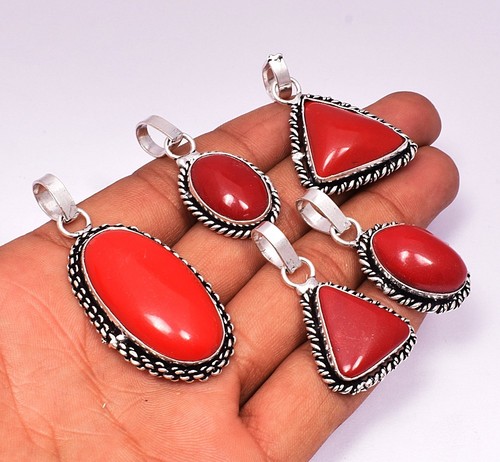 Red Coral Pendant Wholesale Lots 5pcs 