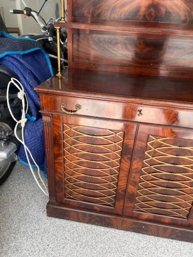 Antique American Mahogany Server Buffet with Brass Work - Image 4 of 4