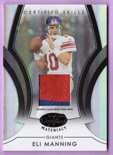 2007 LEAF CERTIFIED MATERIALS CERTIFIED SKILLS PATCH PRIME BLACK ELI MANNING 1/1