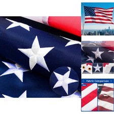3x5 American Flag Heavy Duty Outdoor USA Flag Embroidered Stars Sewn Stripes UV
